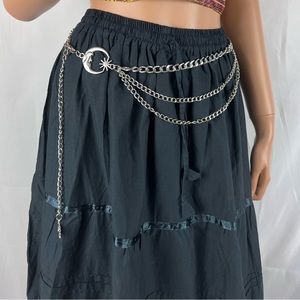 Silver Moon Metal Triple Chain Belt Body Chain